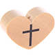 Conta com motivo “Coração com cruz” : natural