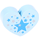 motif bead – heart with stars : baby blue