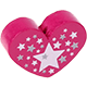 Тематические бусины «Сердце со звездами» : Темно розовый