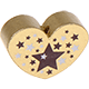 motif bead – heart with stars : gold
