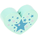 motif bead – heart with stars : mint