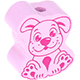 motif bead – dog : pastel pink