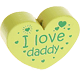 Conta com motivo em coração "I love daddy" : limão