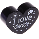 Perlina a forma di cuore con motivo "I love daddy" : nero