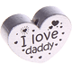 Conta com motivo em coração "I love daddy" : prata