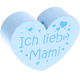 Perlina a forma di cuore con motivo "Ich liebe Mami" : azzurro bambino