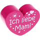 Motivperle Herz – "Ich liebe Mami" : dunkelpink