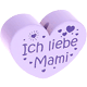 Koraliki z motywem "Ich liebe Mami" : liliowy
