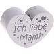 Perlina a forma di cuore con motivo "Ich liebe Mami" : grigio chiaro