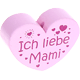 Koraliki z motywem "Ich liebe Mami" : różowy