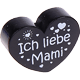 Perlina a forma di cuore con motivo "Ich liebe Mami" : nero