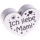 Perlina a forma di cuore con motivo "Ich liebe Mami" : argento