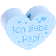 Motivperle Herz – "Ich liebe Papi" : babyblau