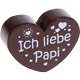 Perles avec motifs « Ich liebe Papi » : marron