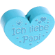 Тематические бусины «Ich liebe Papi» : Светло-бирюзовый