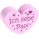 Motivperle Herz – "Ich liebe Papi" : rosa