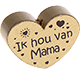 Conta com motivo em coração "Ik hou van Mama" : ouro