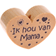 Perlina a forma di cuore con motivo "Ik hou van Mama" : naturale