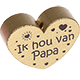 motif bead, heart-shaped – "Ik hou van Papa" : gold