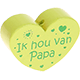 Perlina a forma di cuore con motivo "Ik hou van Papa" : limone