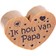 motif bead, heart-shaped – "Ik hou van Papa" : natural