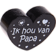 Perlina a forma di cuore con motivo "Ik hou van Papa" : nero