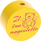 Perles avec motif « Il tuo angioletto » : jaune