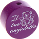 Perles avec motif « Il tuo angioletto » : violet violet