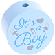 Kraal met motief "It's a boy" : babyblauw