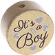 Perlina con motivo "It's a boy" : oro