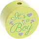 motif bead – "It's a boy" : lemon
