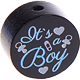 motif bead – "It's a boy" : black