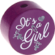 Motivperle – "It's a girl" : purpurlila