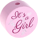 Motivperle – "It's a girl" : rosa