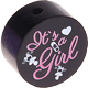 motif bead – "It's a girl" : black