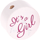 Motivperle – "It's a girl" : weiß