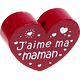 motif bead, heart-shaped – "J'aime ma maman" : bordeaux