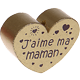 Perlina a forma di cuore con motivo "J'aime ma maman" : oro