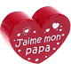 motif bead, heart-shaped – "J'aime mon papa" : bordeaux