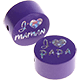 motif bead – "J'aime maman / papa" : blue purple