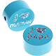 motif bead – "J'aime maman / papa" : light turquoise