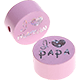 Perlina con motivo glitterato "J'aime maman / papa" : rosa