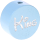 Perlina con motivo glitterato “King” : azzurro bambino