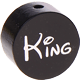 Motivperle – "King" mit Glitzerfolie : schwarz