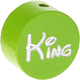 Perlina con motivo glitterato “King” : verde giallo