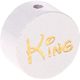 Motivpärla – "King" : vit
