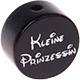 motif bead – "Kleine Prinzessin" with glitter foil : black
