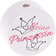 Perles avec motif « Kleine Prinzessin » : blanc - rose bébé