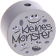 Korálek s motivem – "Kleines Monster" : světle šedá
