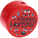 Perles avec motif « Kleines Monster » : rouge